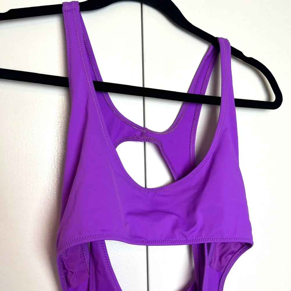 SKIMS Recycled Swim Cutout Tank Dress in Violet NWT